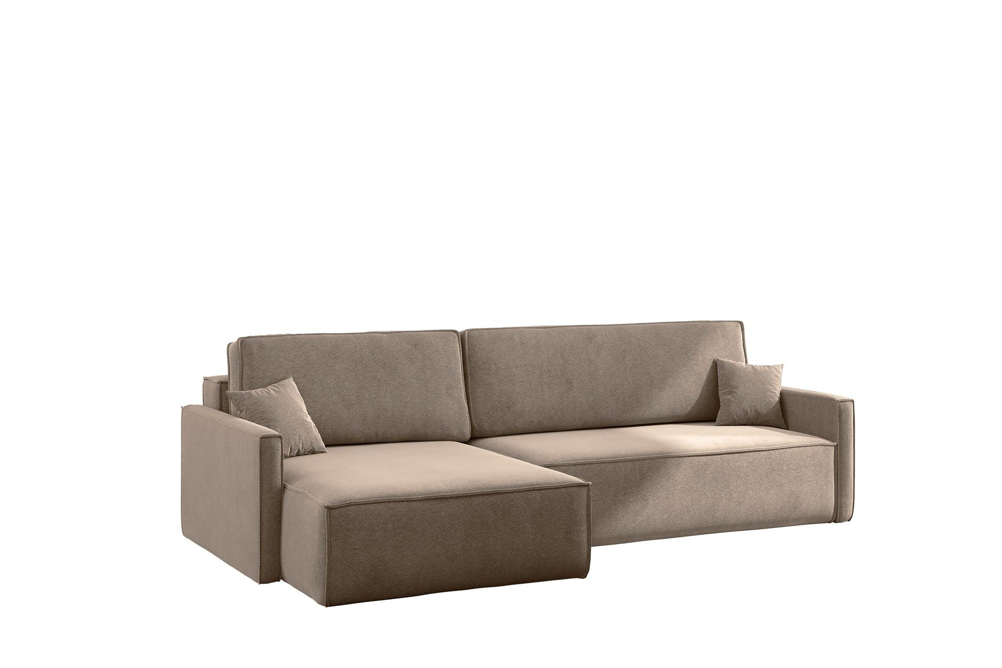 ECKSOFA Louis Salvador - Hellbraun, Holzwerkstoff/Textil (250/142cm) - Fun Möbel