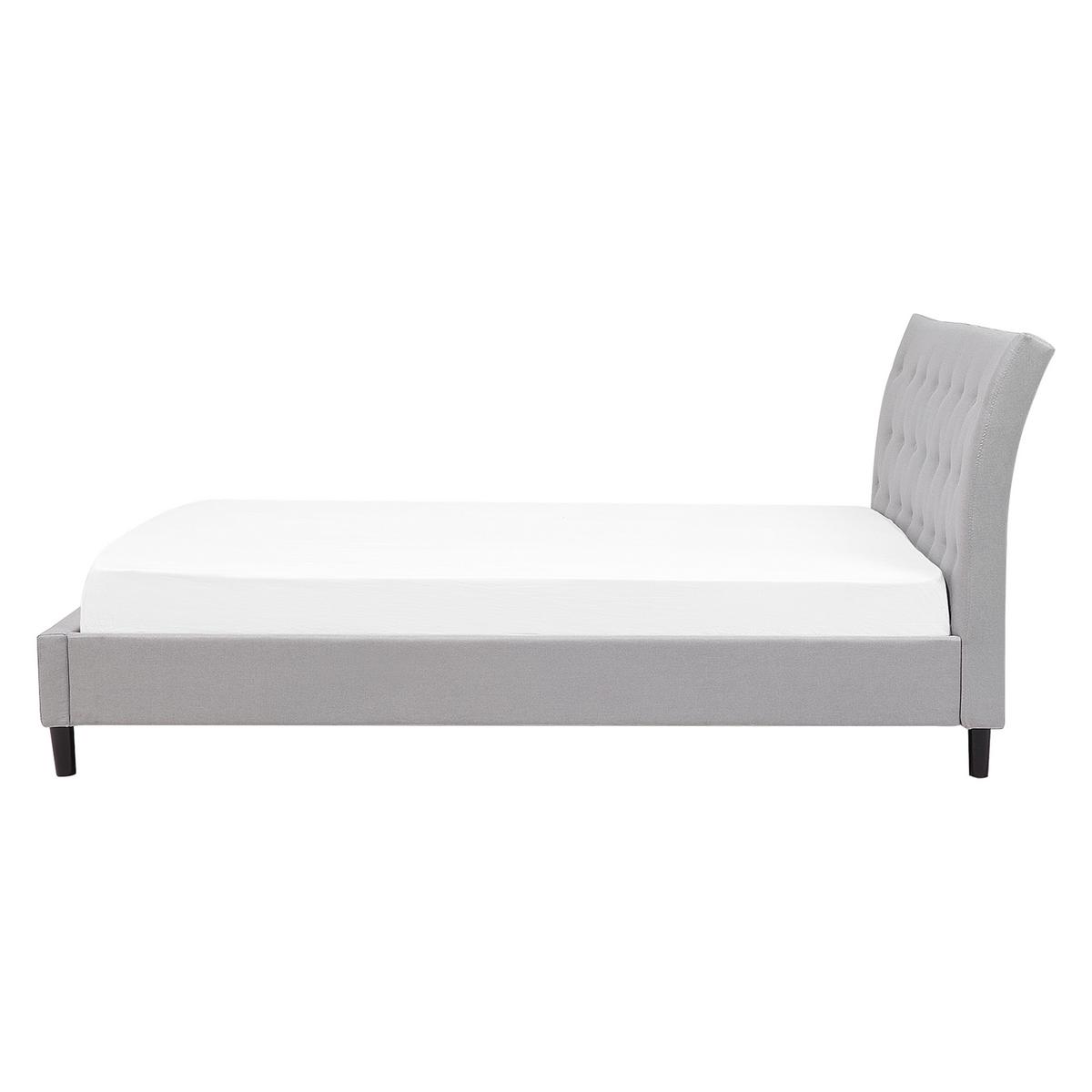 POLSTERBETT mit Lattenrost 160x200 cm Grau Saverne - Hellgrau, Textil (160/200cm) - Beliani