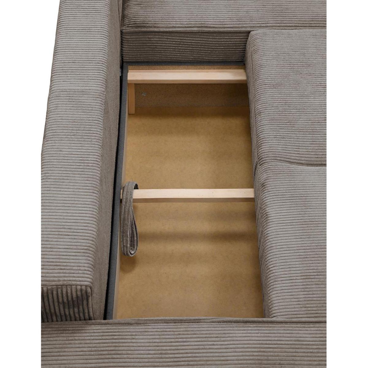 ECKSCHLAFSOFA Primo L cappuccino - Schwarz/Cappuccino, Textil (290/185cm) - Beautysofa
