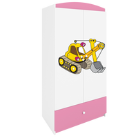 KINDERKLEIDERSCHRANK Excavator - Hellrosa, Holzwerkstoff (90/175/52cm) - RAUMHIRSCH FURNITURE