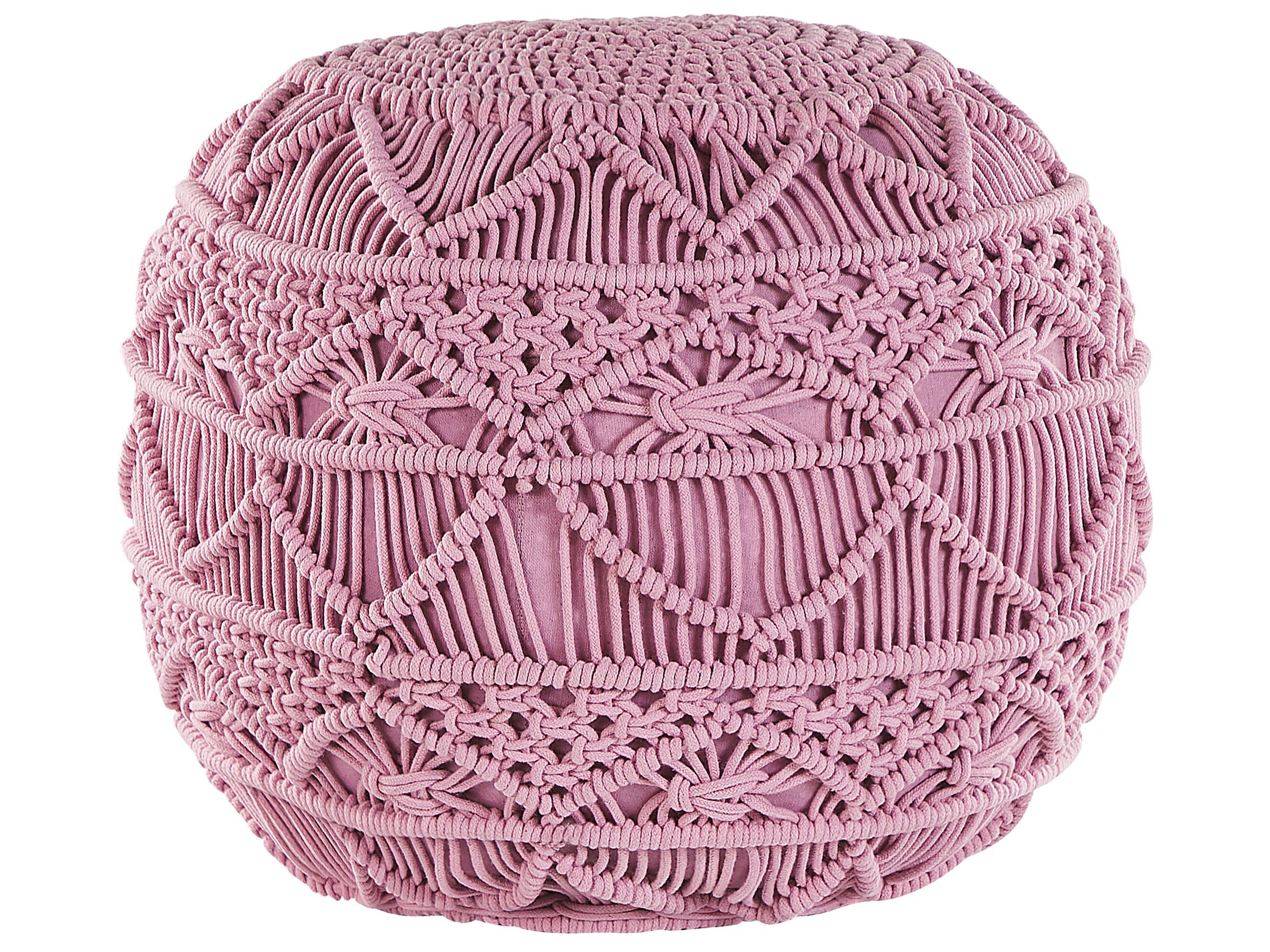 POUF Rosa 40/40/40 cm Kayseri - Pink, Naturmaterialien/Textil (40/40/40cm) - Beliani