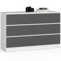 KOMMODE Weiß, Graphit Grau 77/120/40 - Anthrazit/Weiß, Holzwerkstoff (120/77/40cm) - RAUMHIRSCH FURNITURE