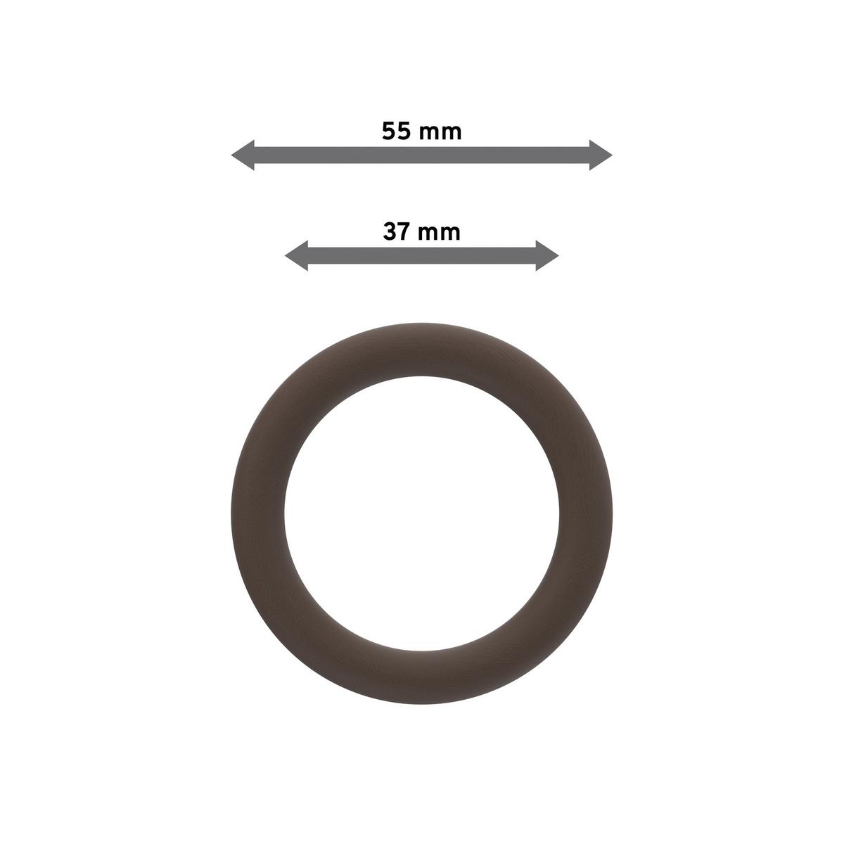 RUNDRINGE MIT FALTENHAKEN FÜR GARDINENSTANGEN 28 mm Ø, Nussbaum, Packung 10 Stück - Nussbaumfarben, Holz (28cm) - INTERDECO