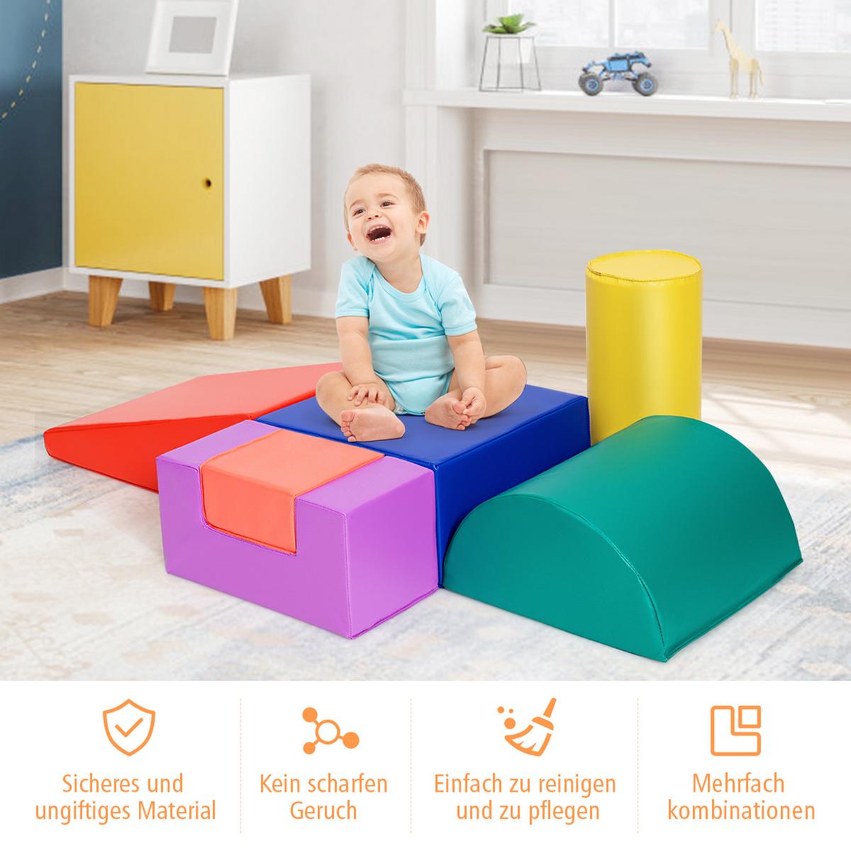 SCHAUMSTOFFBLOCK Farbig (6-teilig) - Multicolor, Kunststoff (40/20/40cm) - COSTWAY