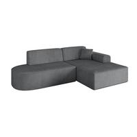 ECKSOFA Ottomane Rechts IREA-L1-v3 - 232x165x77 cm Duneklgrau - Dunkelgrau, Holzwerkstoff/Textil (232/165cm) - ALTDECOR