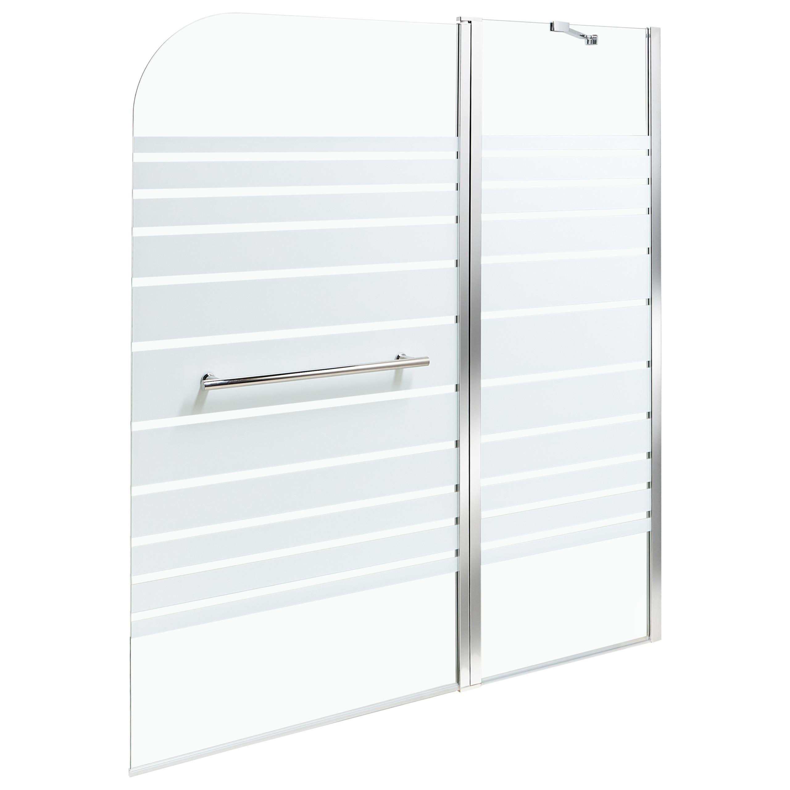 BADEWANNENAUFSATZ 140/120 cm Silber Tuapi - Transparent/Silberfarben, Glas (120/140cm) - Beliani