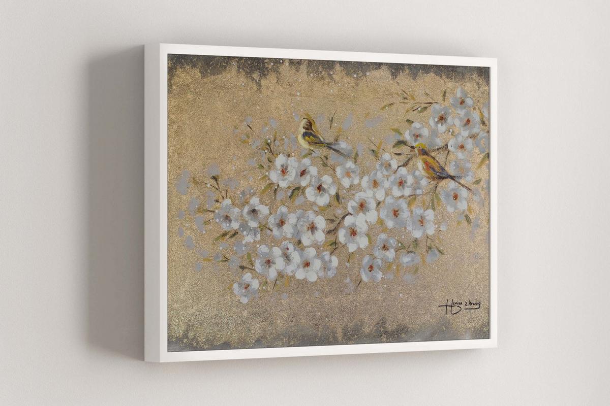 ACRYLBILD HANDGEMALT 80/60 cm - Weiß, Holz/Textil (80/60cm) - KUNSTLOFT