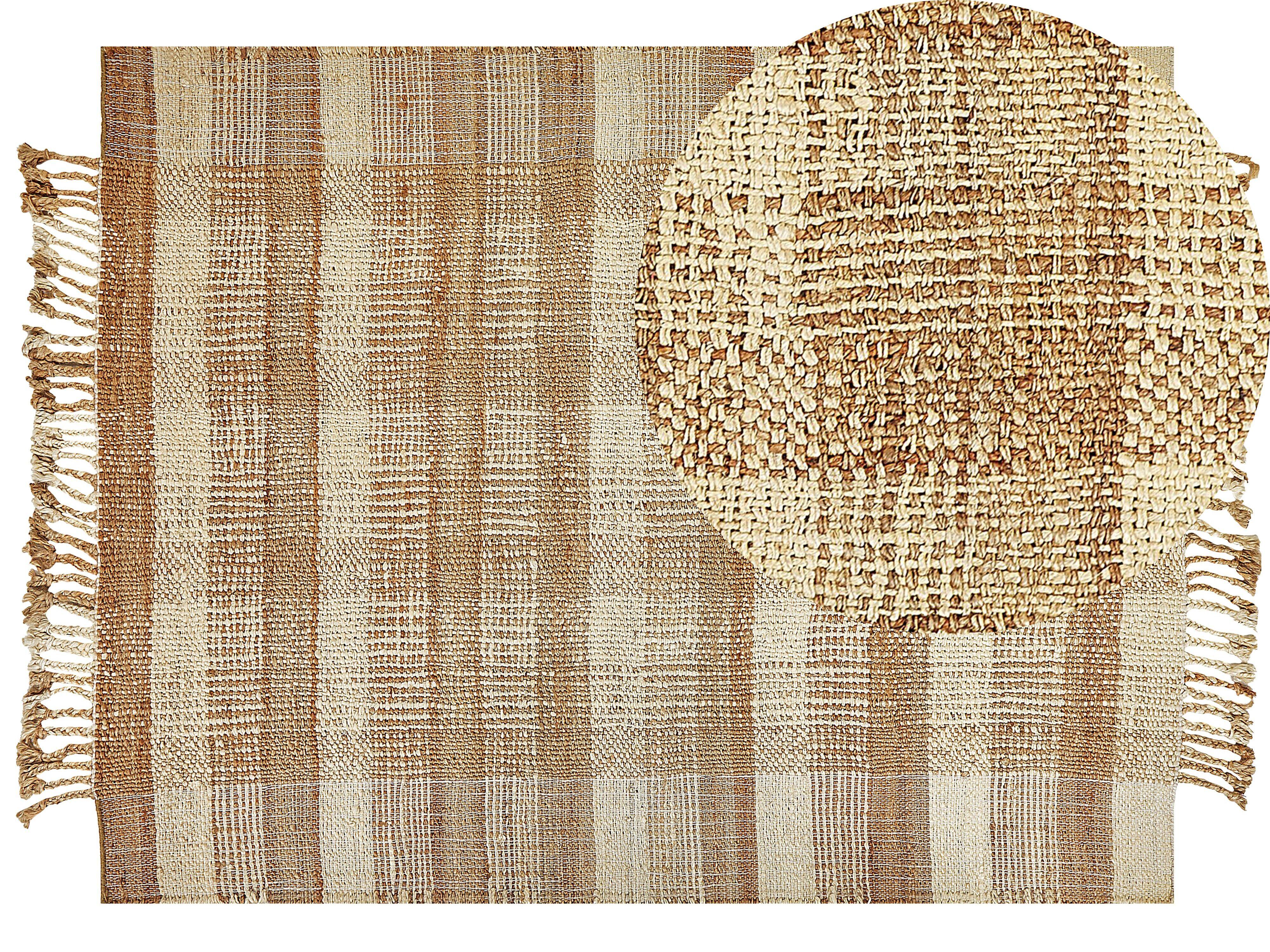 TEPPICH geflochten Berissa 230/160 cm - Beige, Naturmaterialien (160/230cm) - Beliani