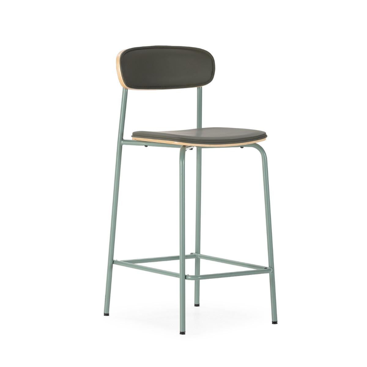 HOCKER 2er-Set aus Kunstleder mit Metallfüßen 41/95/50 cm - Grün, Metall (41/95/14cm) - Calicosy