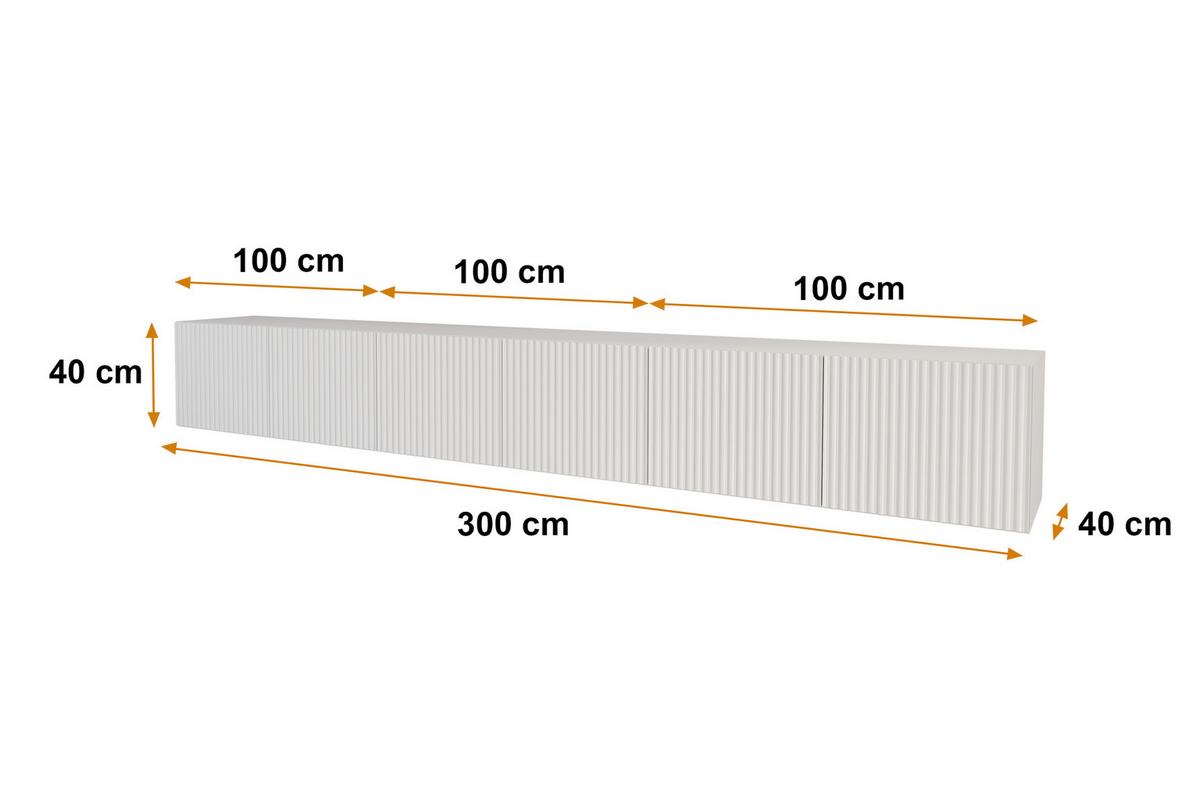 LOWBOARD NOA-2-W 3x100x40x40 cm - Weiß - Weiß, Holzwerkstoff (300/40/40cm) - ALTDECOR