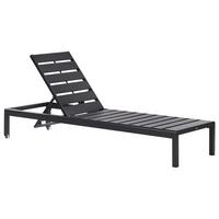 GARTENLIEGE Schwarz Nardo - Schwarz, Kunststoff (64/29/198cm) - Beliani