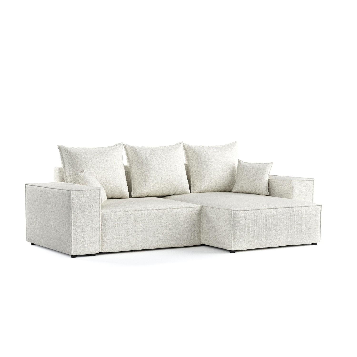 ECKSOFA SENSO mit Schlaffunktion Hellbeige im City Stoff - Beige/Schwarz, Holz/Holzwerkstoff (255/148cm) - AltaBeds