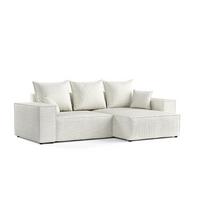 ECKSOFA SENSO mit Schlaffunktion Hellbeige im City Stoff - Beige/Schwarz, Holz/Holzwerkstoff (255/148cm) - AltaBeds