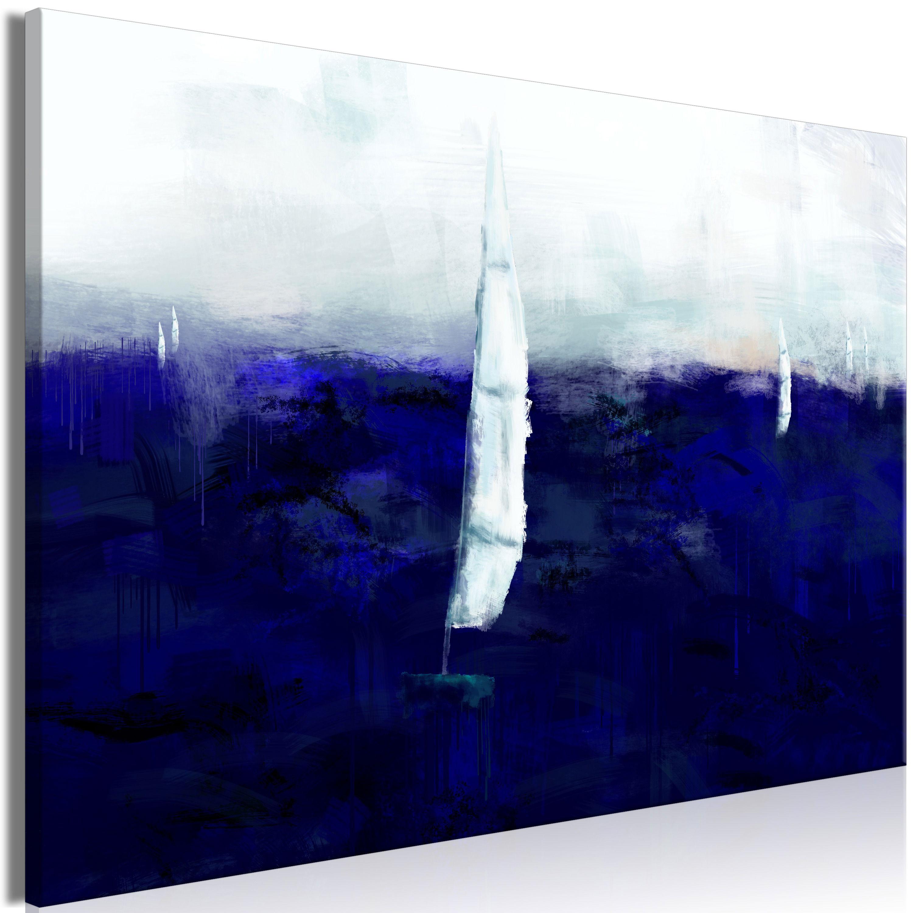 KUNSTDRUCK Blau 60/40 cm - Blau/Weiß, Textil (60/40cm) - KUNSTLOFT