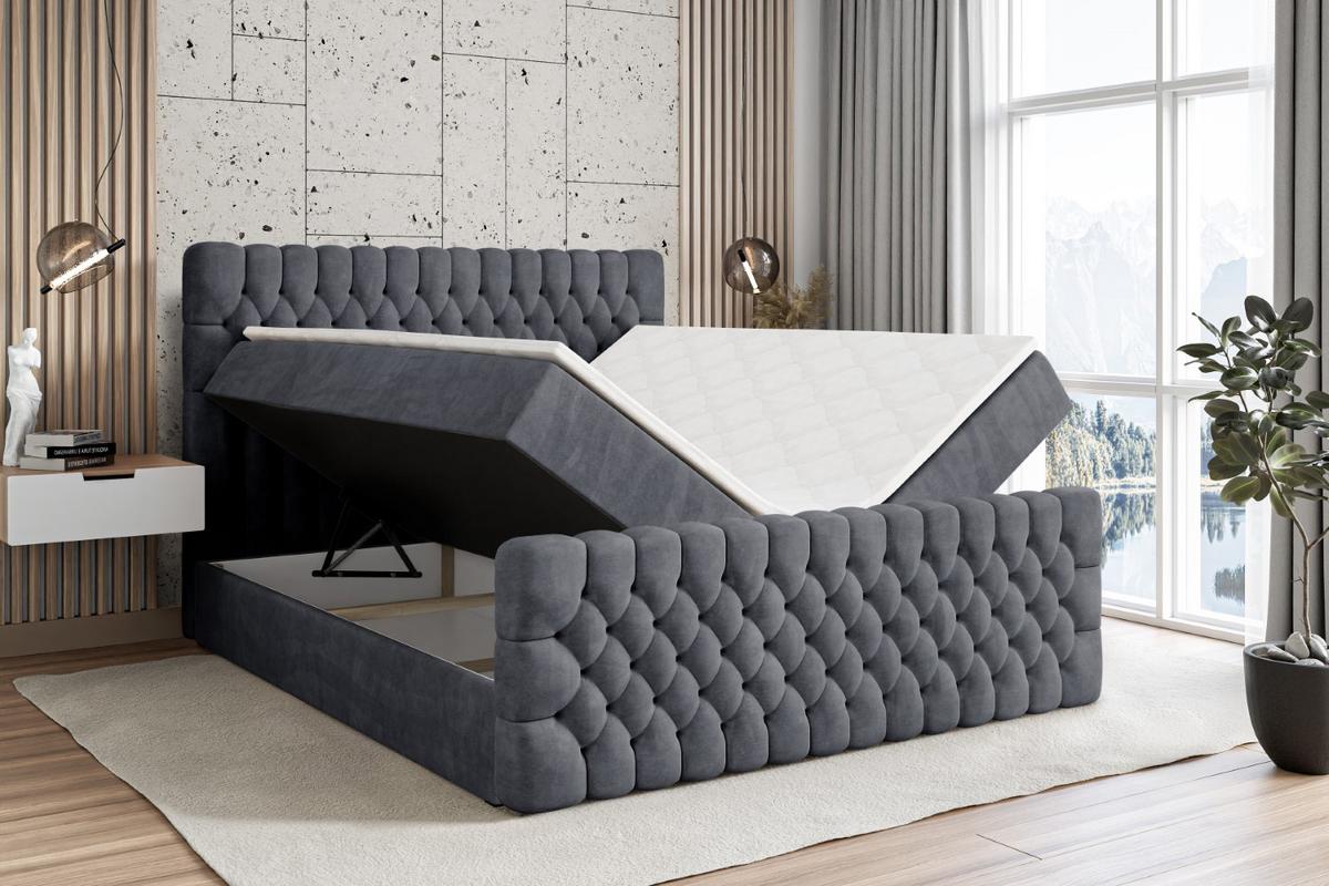 BOXBETT SERENE-Z - 120 x 200 - H3 - Dunkelgrau - Dunkelgrau, Holzwerkstoff (120/200cm) - ALTDECOR