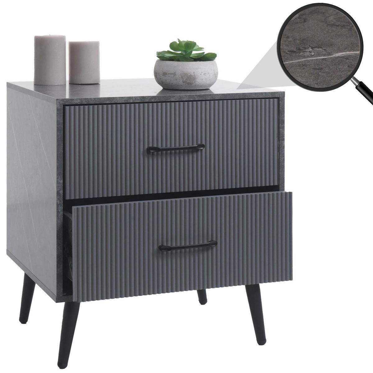 NACHTTISCH rechteckig Grau - Grau, Holz (48/55/41cm) - MCW