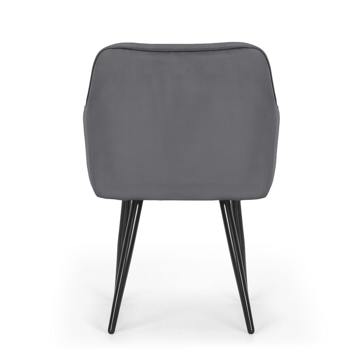 POLSTERSTUHL 2er Set, Metallbeine Graphit 54,5/82/58 - Grau, Textil (55/82/52cm) - RAUMHIRSCH FURNITURE