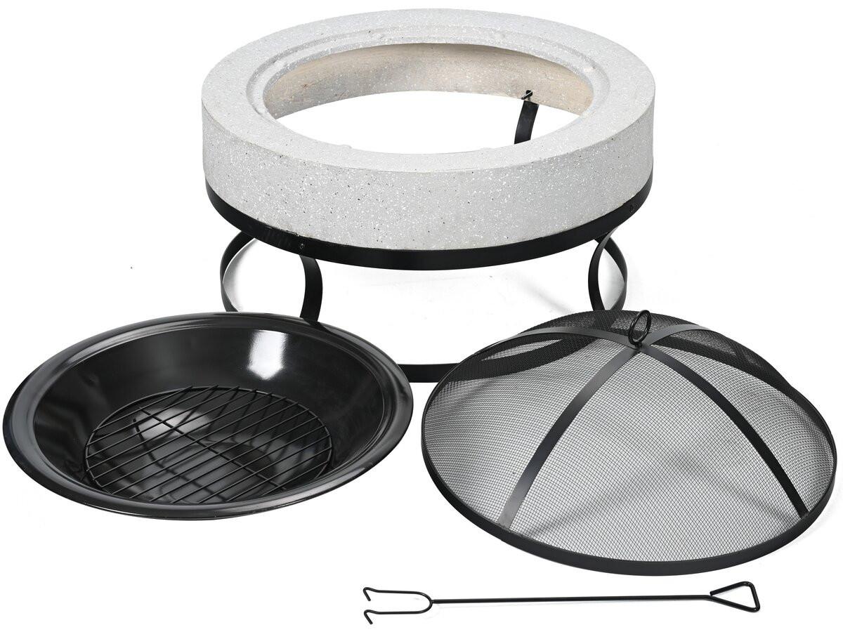 HOLZKOHLENGRILL torro weiss - Schwarz, Metall (70/49/70cm) - Habitat Garten