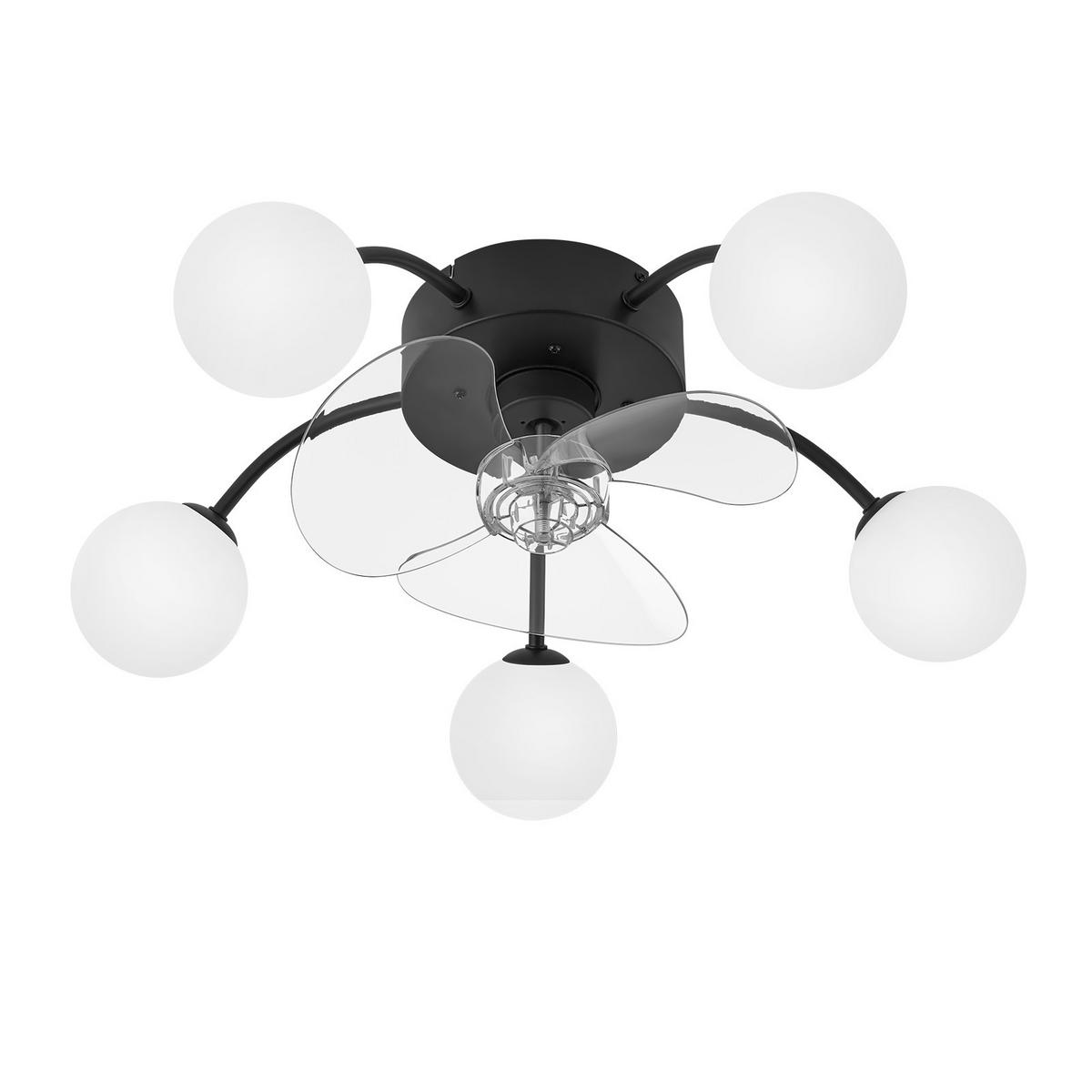 DECKENVENTILATOR Ularen 50/10/17 cm - Schwarz/Weiß, Kunststoff/Metall (50/10/17cm) - ZMH