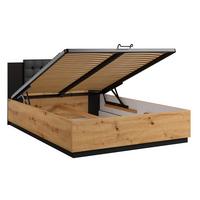 BOXBETT 140/200 Alec Holz und Schwarz - Schwarz, Holzwerkstoff (140/200cm) - Petits-meubles