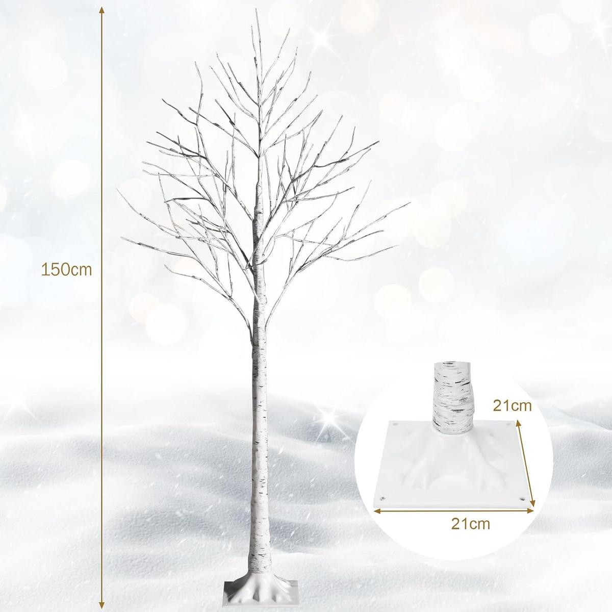 WEIHNACHTSBAUM Künstlicher Weiß - Weiß, Kunststoff (150cm) - COSTWAY