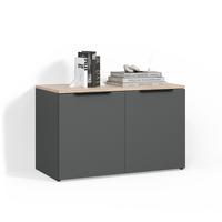 KOMMODE Piave Anthrazit mit 2 Türen - Anthrazit, Holzwerkstoff (80/50/40cm) - Livinity®