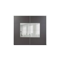 SCHWEBETÜRENSCHRANK DIANA 250/215/65 cm 2-türig mit Spiegel Graphitfarben - Graphitfarben, Holzwerkstoff (250/215/65cm) - MASSENO