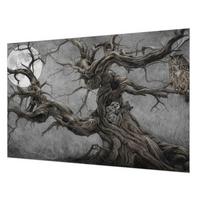 FOTOTAPETE 104x70 cm - Geheimnisvolle Eule - Grau, Textil (104/70cm) - Wallfluent