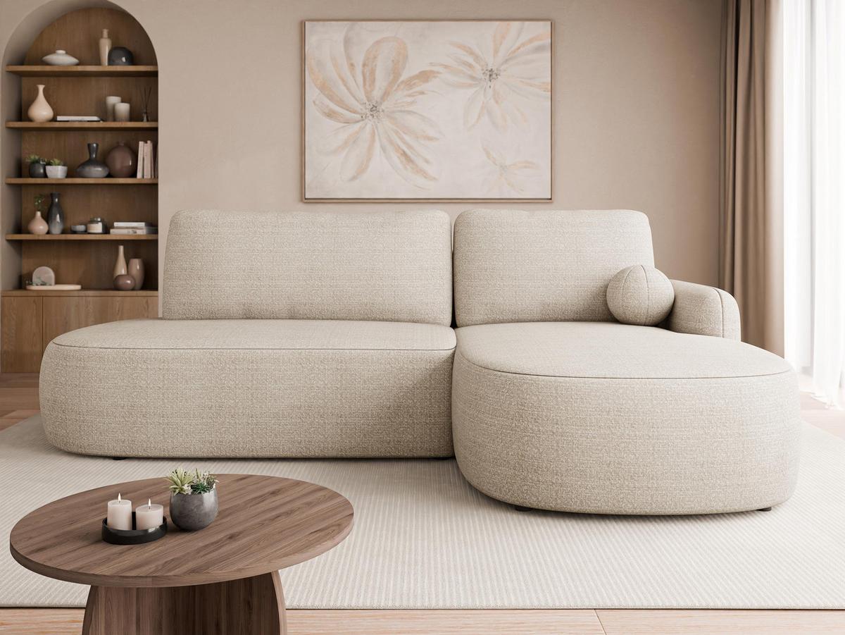 ECKSOFA Loridu O, Seite: Rechts - Sandfarben/Schwarz, Holz/Kunststoff (274/174cm) - MIRJAN24