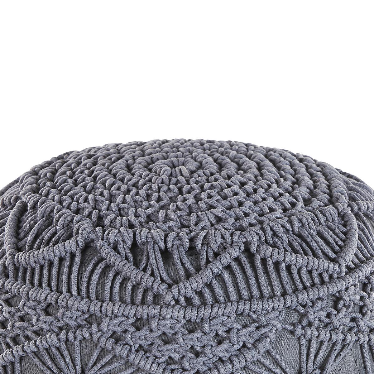 POUF Dunkel Grau 40/40/40 cm Kayseri - Grau, Naturmaterialien/Textil (40/40/40cm) - Beliani