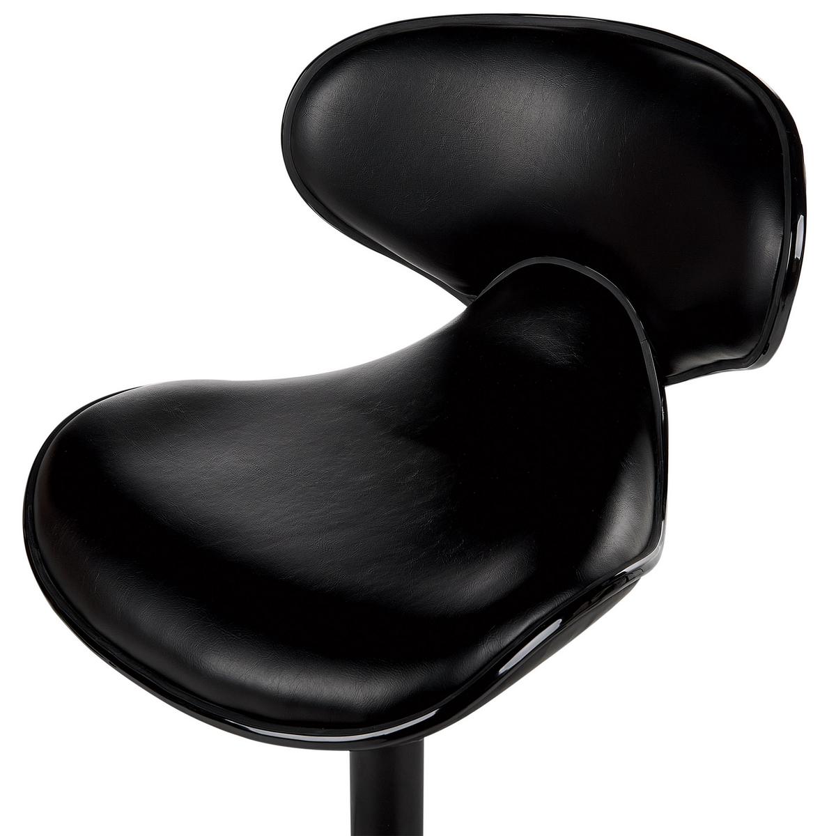 BARHOCKER 2er-Set Kunstleder schwarz höhenverstellbar Conway - Schwarz, Kunststoff (46/87/50cm) - Beliani