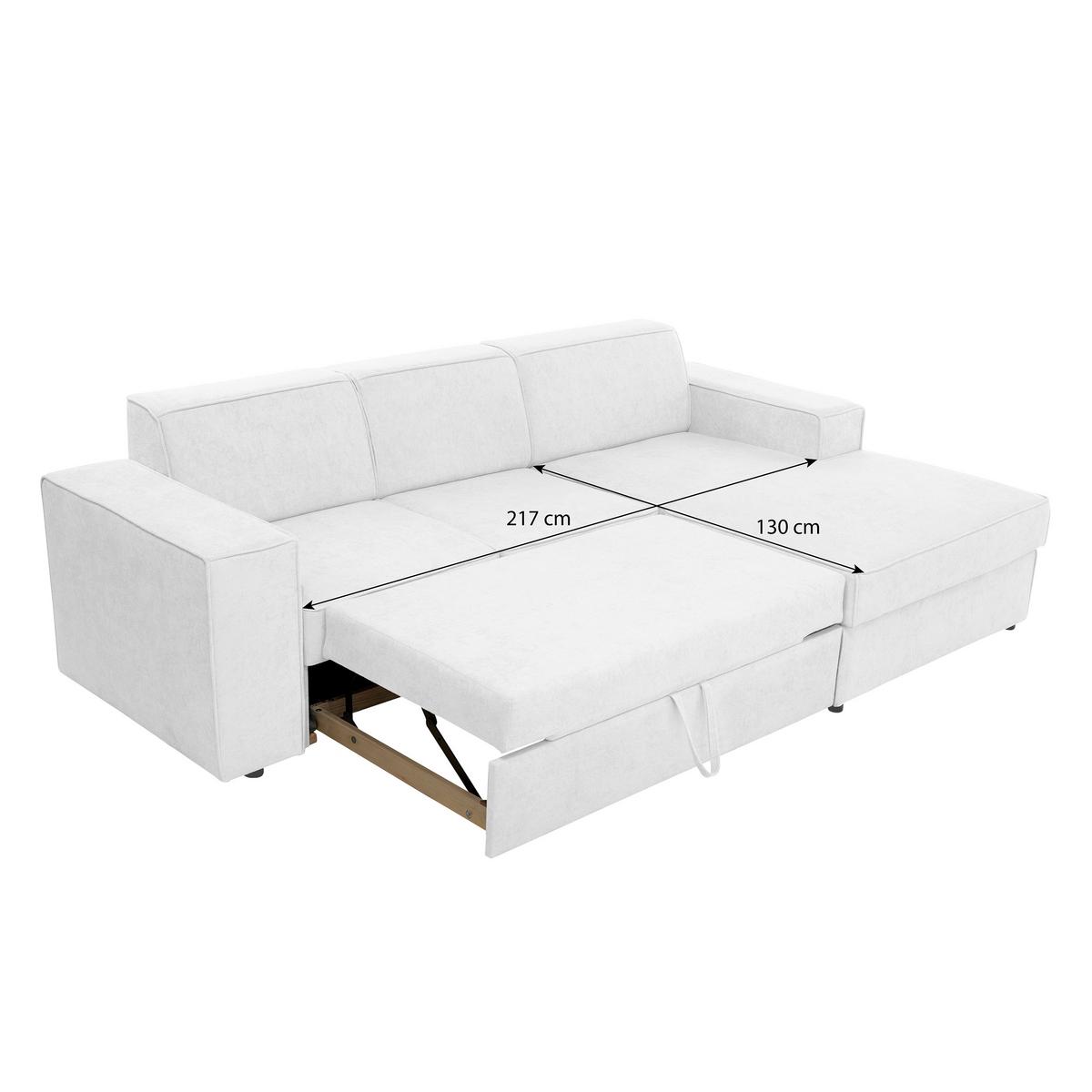 ECKSCHLAFSOFA mit Schlaffunktion Pedro L hellgrau rechts - Hellgrau/Schwarz, Kunststoff/Textil (267/160cm) - Beautysofa
