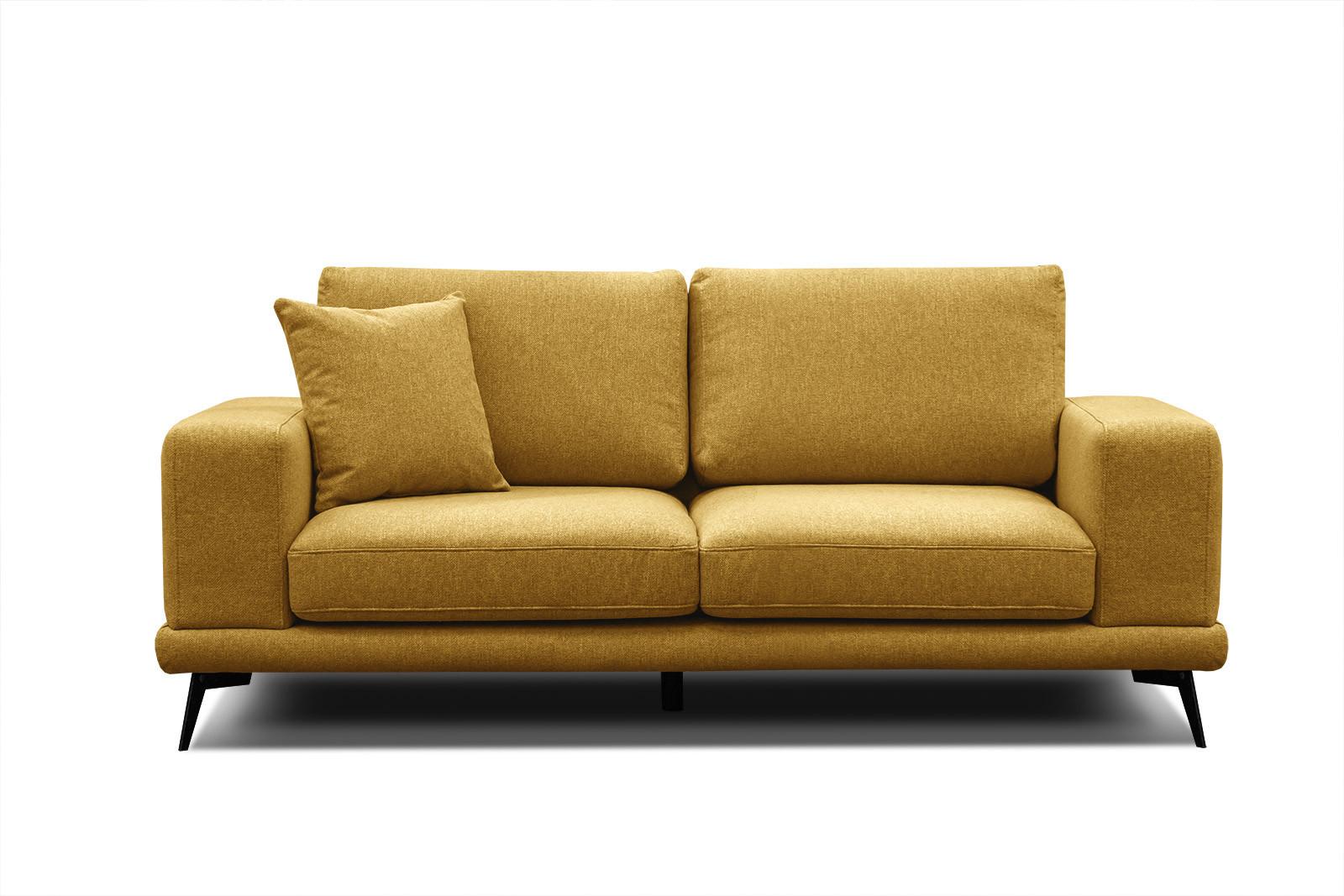 SOFA MEDIOLANE 2,5-Sitzer, dunkelgelb - Dunkelgelb, Holzwerkstoff/Textil (203/87/96cm) - Wozimo
