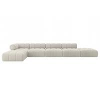 ECKSOFA modulares Sofa Kerru-L3 - 475x190x70 cm Creme Cord - Hellgrau/Creme, Holzwerkstoff/Textil (475/190cm) - ALTDECOR