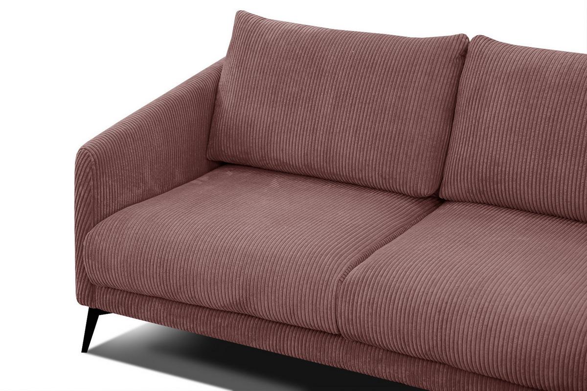 SOFA VILT 2,5-Sitzer, altrosa - Altrosa/Schwarz, Holzwerkstoff/Textil (202/89/94cm) - Wozimo