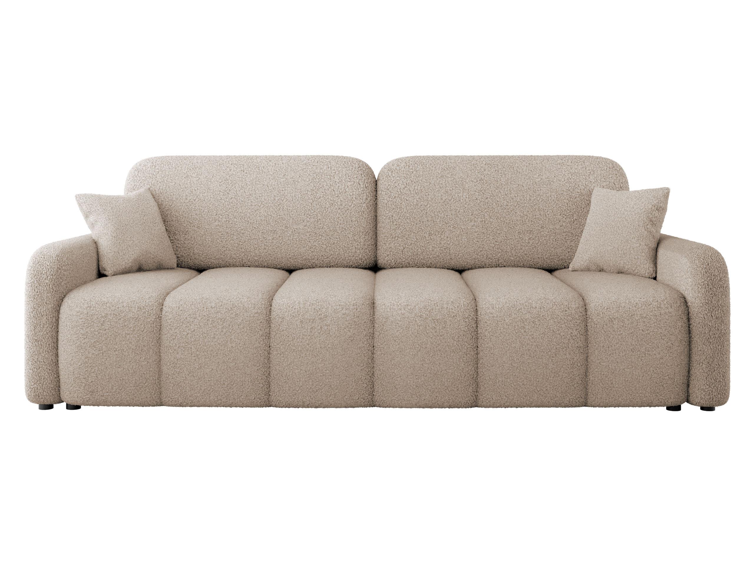 SCHLAFSOFA Carlos Boucle - Beige/Schwarz, Holz/Kunststoff (236/90/114cm) - MIRJAN24