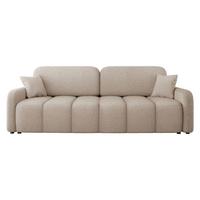 SCHLAFSOFA Carlos Boucle - Beige/Schwarz, Holz/Kunststoff (236/90/114cm) - MIRJAN24
