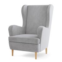 SESSEL VOGERA Ohrensessel Polstersessel, Hellgrau - Eichefarben/Hellgrau, Holzwerkstoff (78/103/85cm) - MASSENO