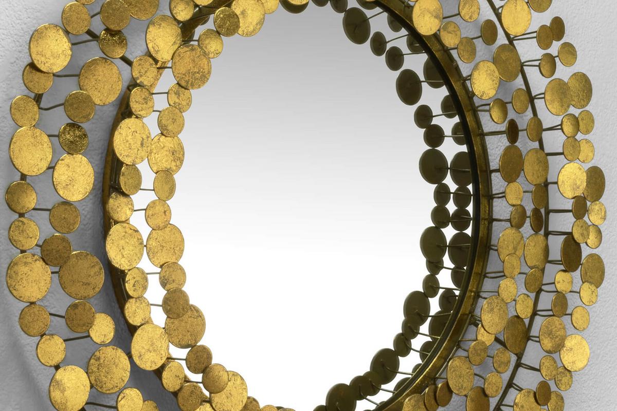WANDSPIEGEL Gold 68/68 cm - Goldfarben, Metall (7.3/68/6cm) - KUNSTLOFT