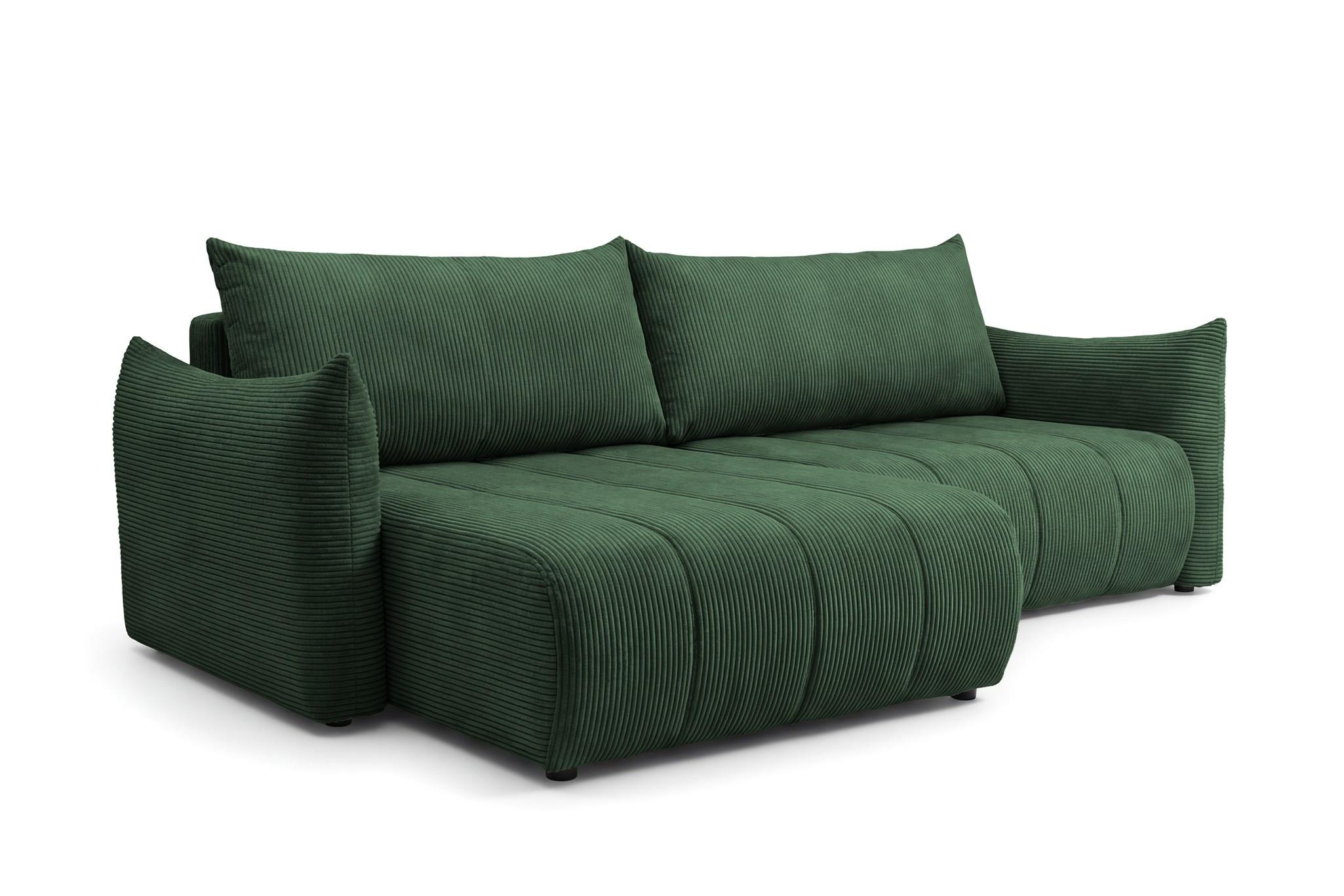 ECKSOFA Ontario Mit Schlaffunktion - Grün, Holzwerkstoff/Textil (154/260cm) - Fun Möbel