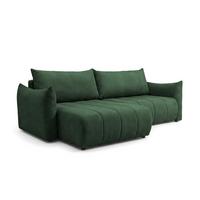 ECKSOFA Ontario Mit Schlaffunktion - Grün, Holzwerkstoff/Textil (154/260cm) - Fun Möbel