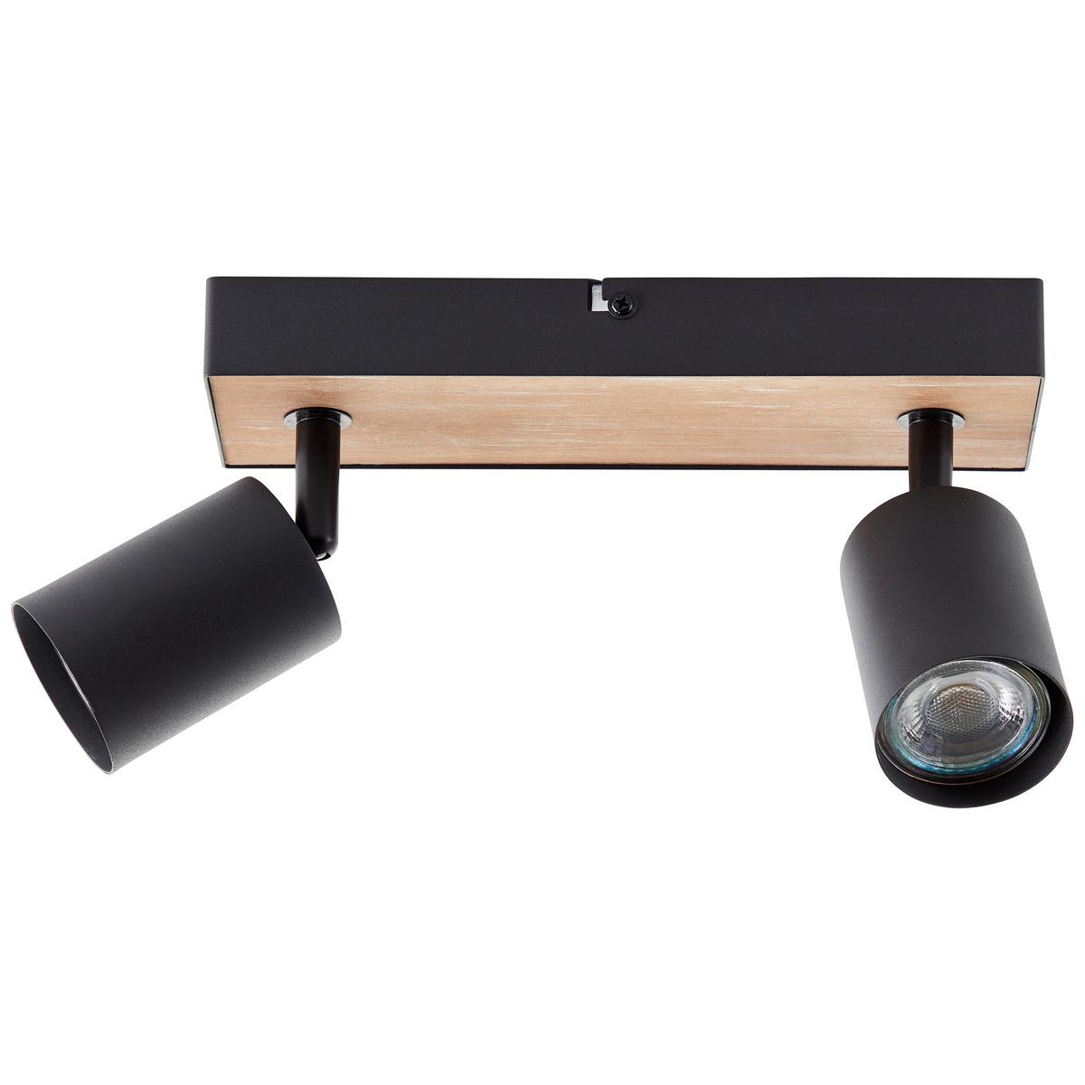 LED SPOT Jello Wood Schwarz/Holz 8/24/15,3 cm - Multicolor, Metall (8/24/15.3cm) - Brilliant