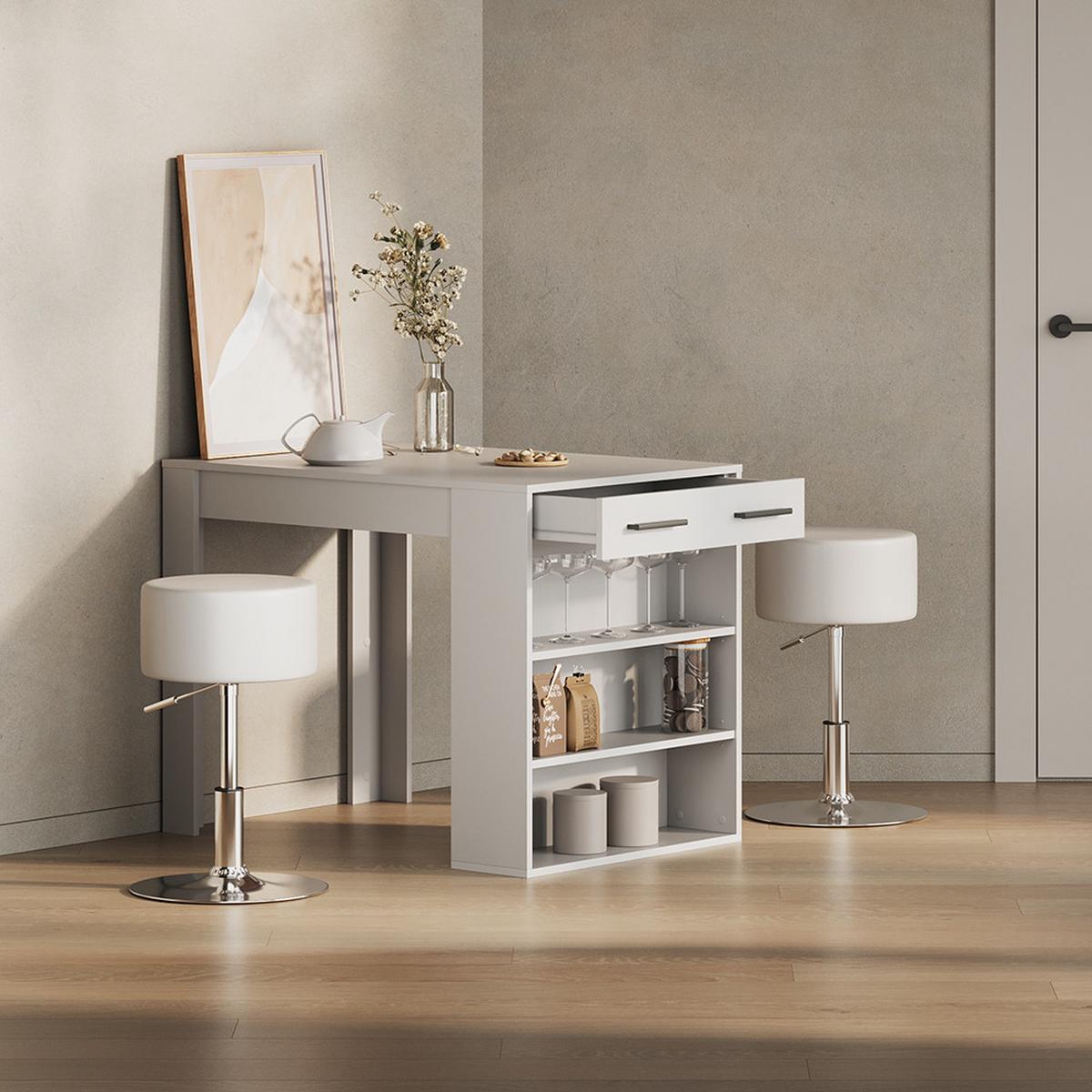 ESSTISCH Regusa Weiß 67 x 100 cm - Weiß, Holzwerkstoff (100/67/77.5cm) - Livinity®