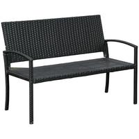GARTENBANK für 2 Personen, bis 240 kg Belastbar, Schwarz, 122 x 60 x 85cm - Schwarz, Kunststoff (60/85/122cm) - Outsunny