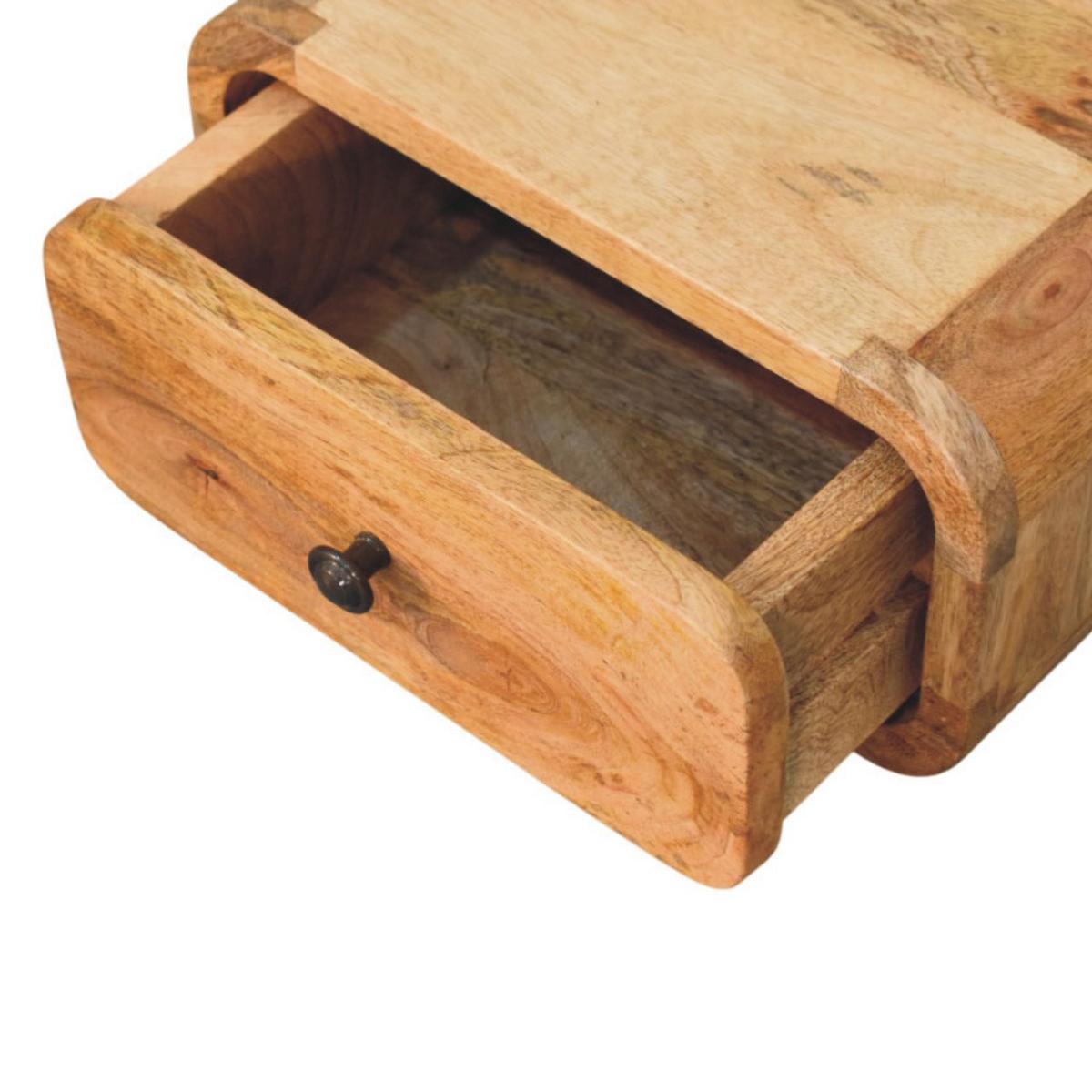 NACHTKASTEN Avora Mini Wandmontiert Eichenoptik, 1 Schublade, Beige - Beige/Schwarz, Holz/Metall (30/15/25cm) - Artisan Furniture
