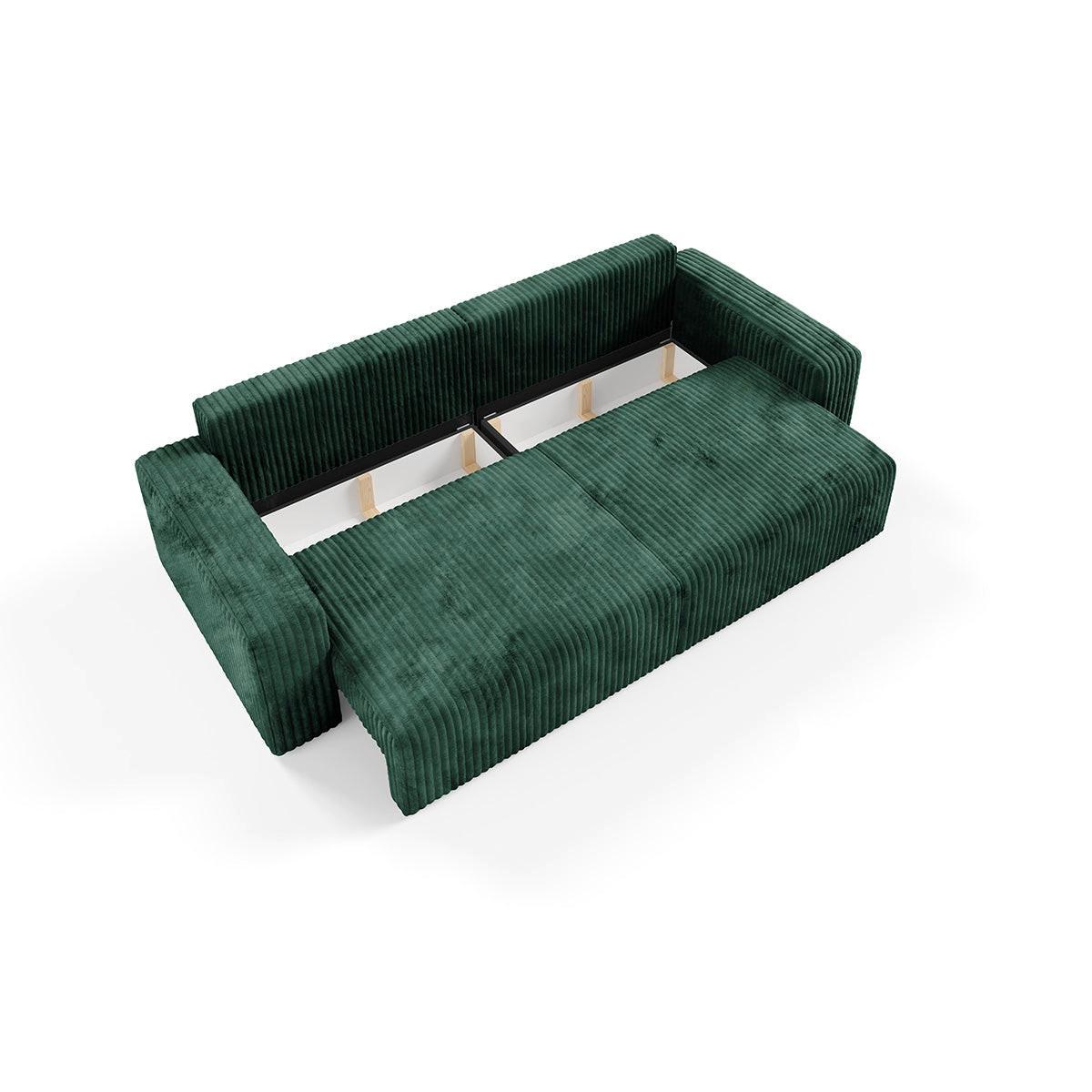 SOFA Angela 3 Sitzplätze Tannengrün - Grün, Holz (252/86/105cm) - Petits-meubles