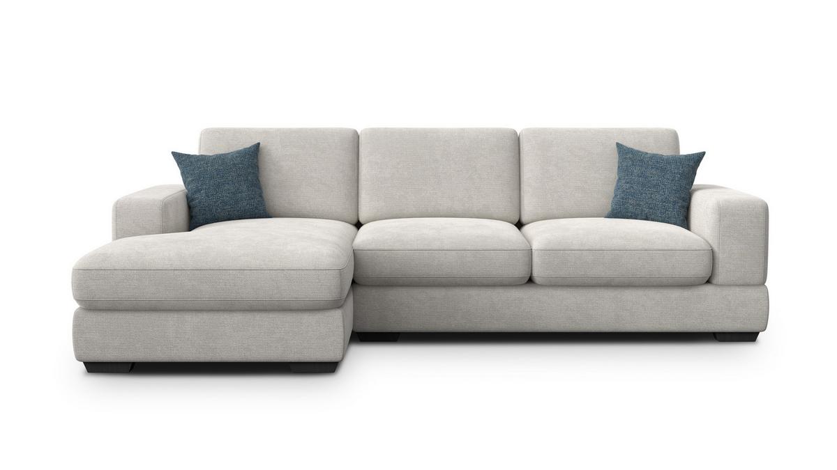 ECKSOFA OTTO 4-Sitzer, creme - Creme/Schwarz, Holz/Textil (279/159cm) - Wozimo
