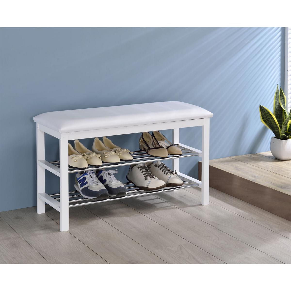 SITZBANK SANA weiß - Weiß, Holz/Textil (81/49/31cm) - IDIMEX