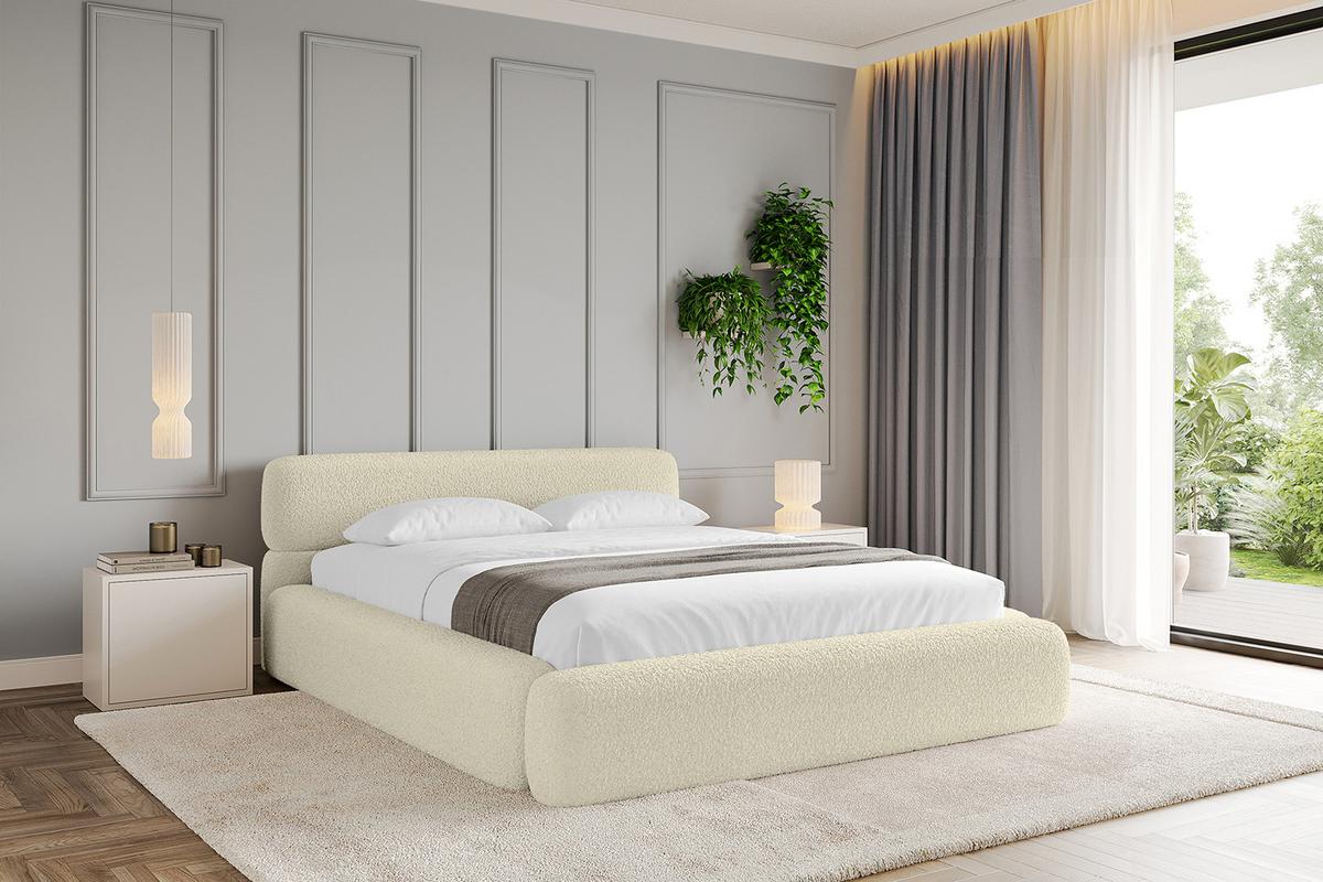 POLSTERBETT mit Bettkasten und Lattenrost, Bett mit Matratze H3/H4 - ENORA-V1 180x200 Beige - Taupe, Holzwerkstoff/Textil (180/200cm) - ALTDECOR