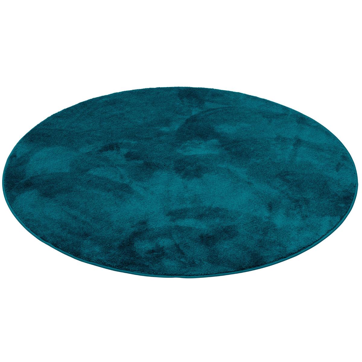 HOCHFLOR LANGFLOR TEPPICH SUPER SOFT MELIA RUND - Petrol, Textil (200/200cm) - Pergamon